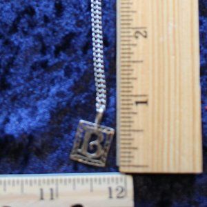 Silver Toned Necklace with B charm